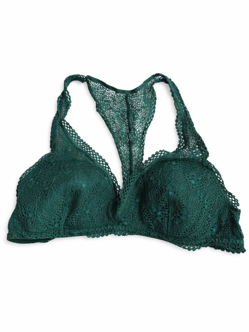 Victoria's Secret Green Lightly Lined Lace Racerback Bralette Size Medium